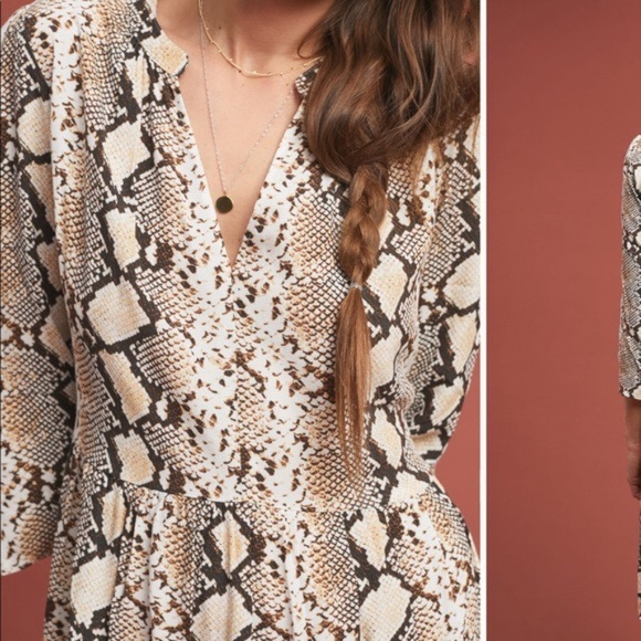 Anthropologie Maeve Juno Snakeskin Print Dress - Picture 3 of 7